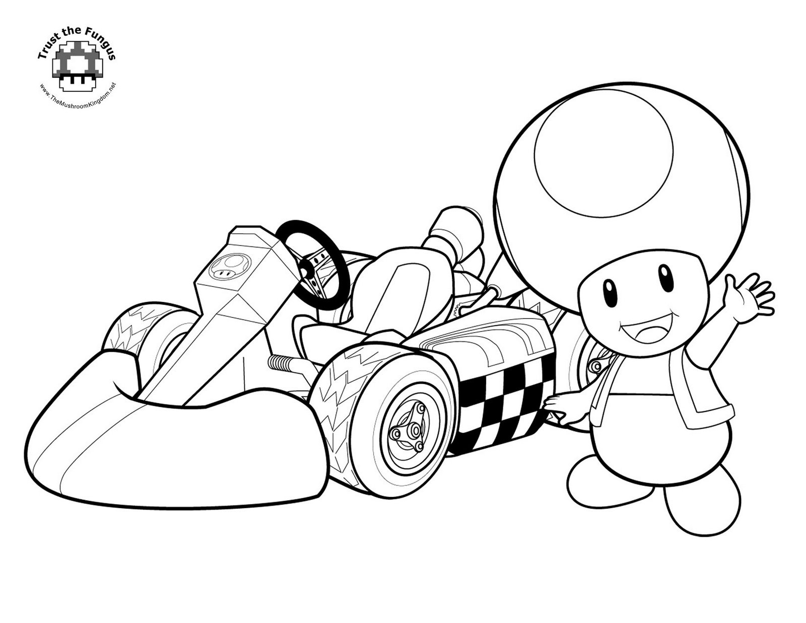 mario kart pictures to color