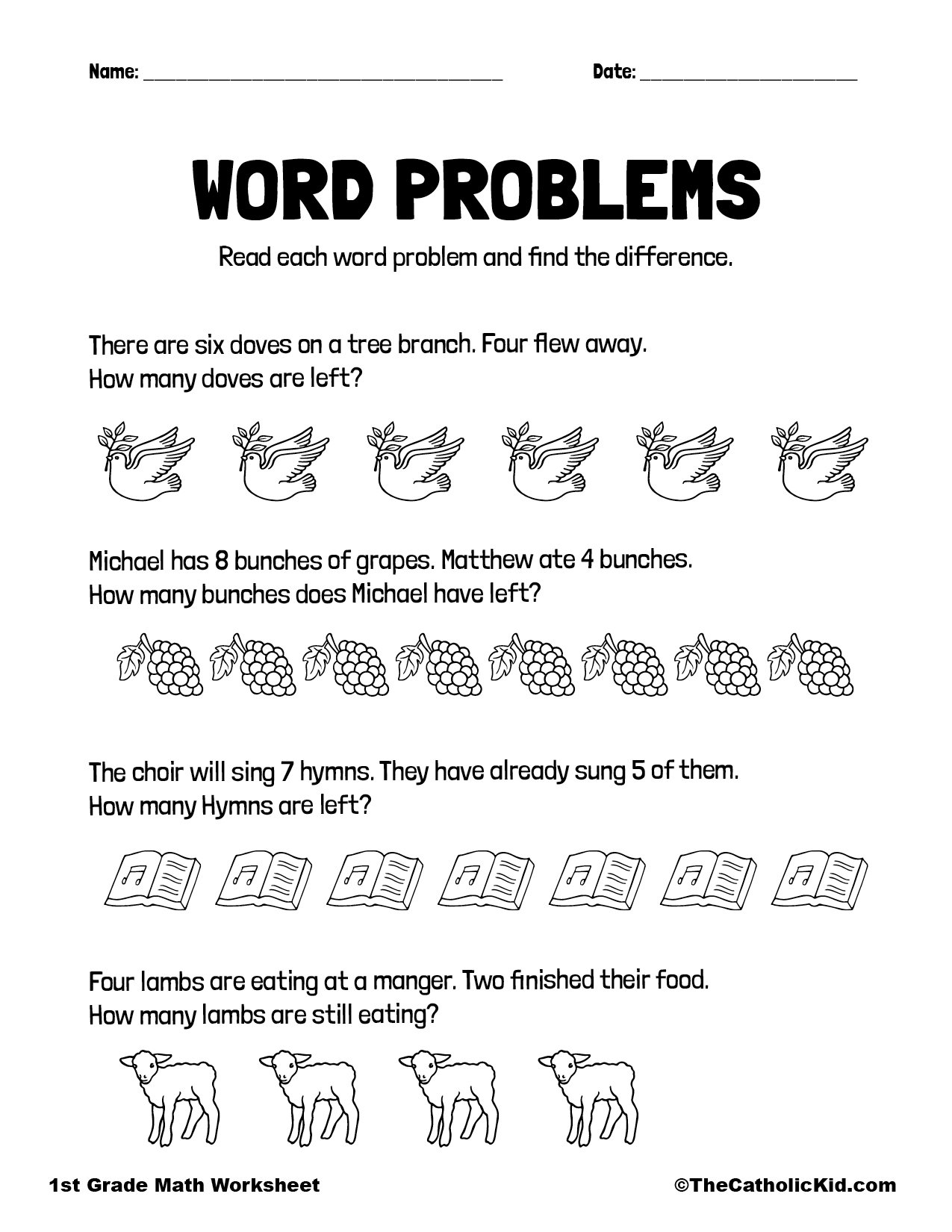 first grade math word problems