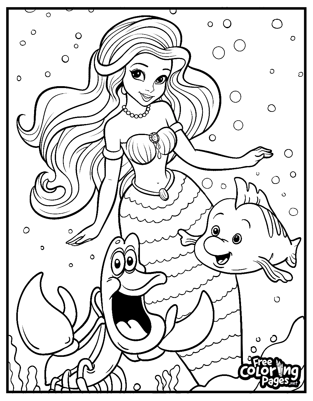 Little Mermaid Coloring Page