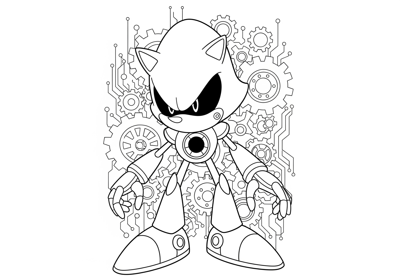 Metal Sonic Coloring Pages Free Printables For Kids