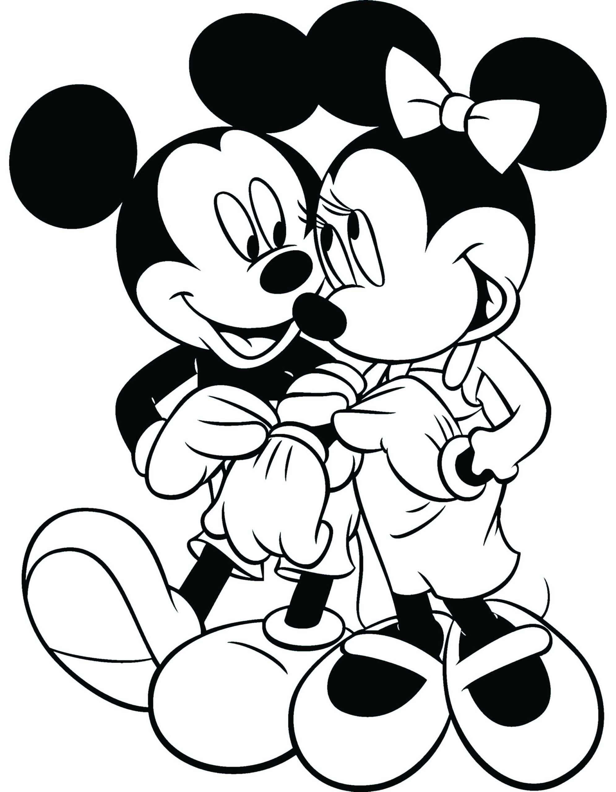 Mickey And Minnie Colouring Pages