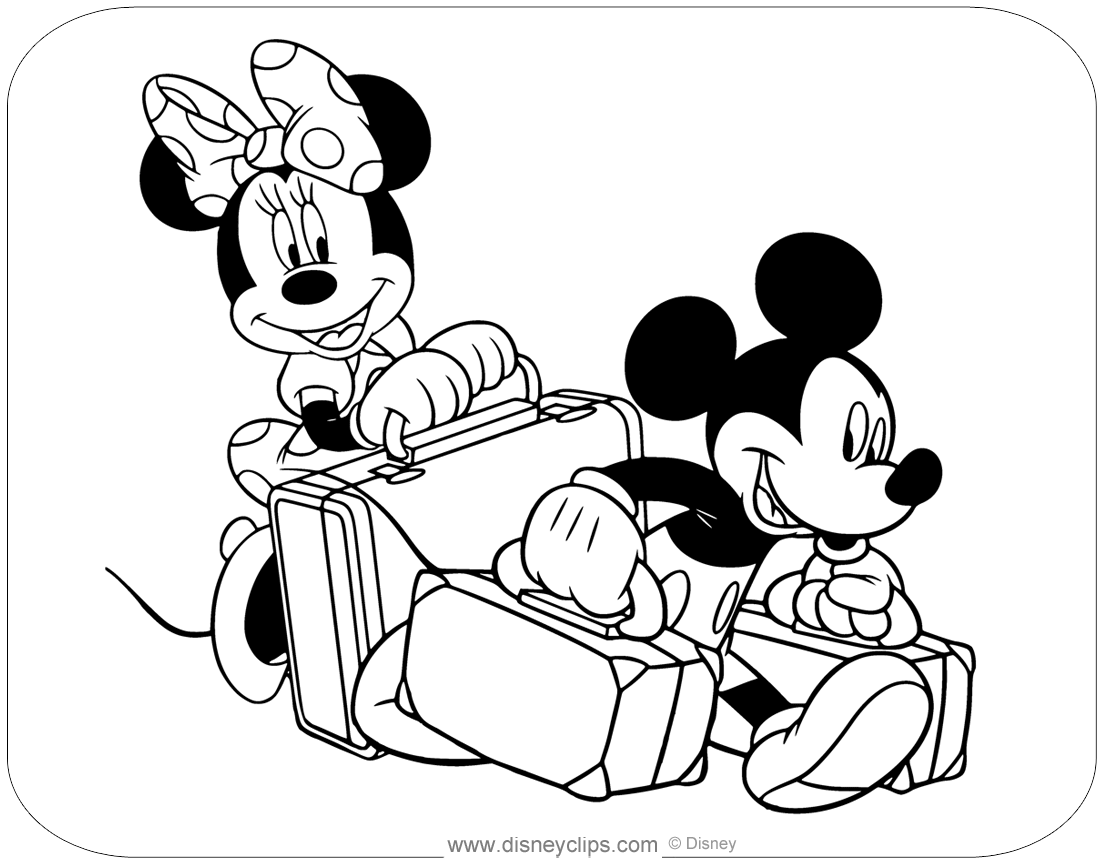 coloring pages minnie and mickey