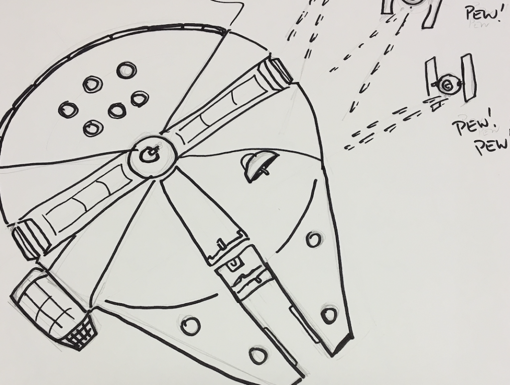 Millennium Falcon Coloring Page Easy