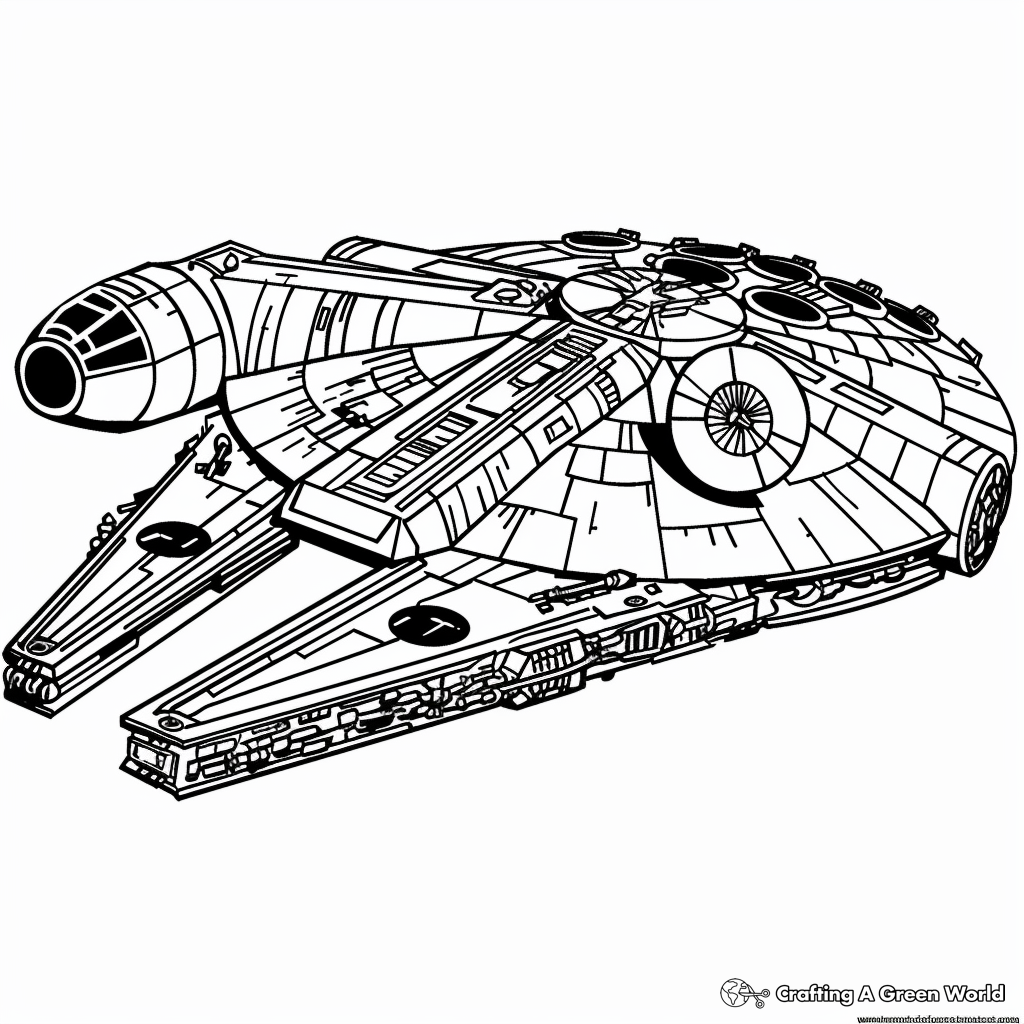 Millennium Falcon Coloring Pages Free Printable 