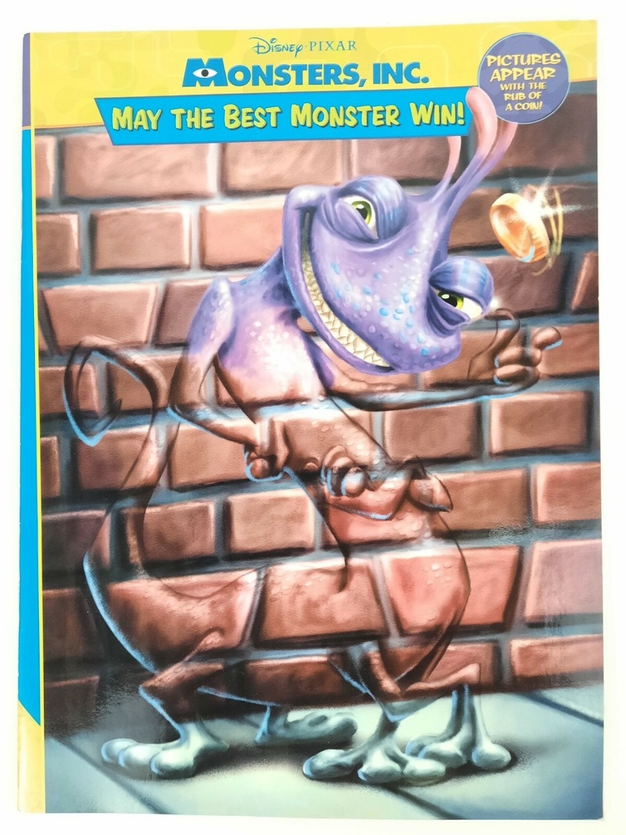 MONSTERS INC May The Best Monster Win Activity Coloring Book 2001 Coin Reveal EBay
