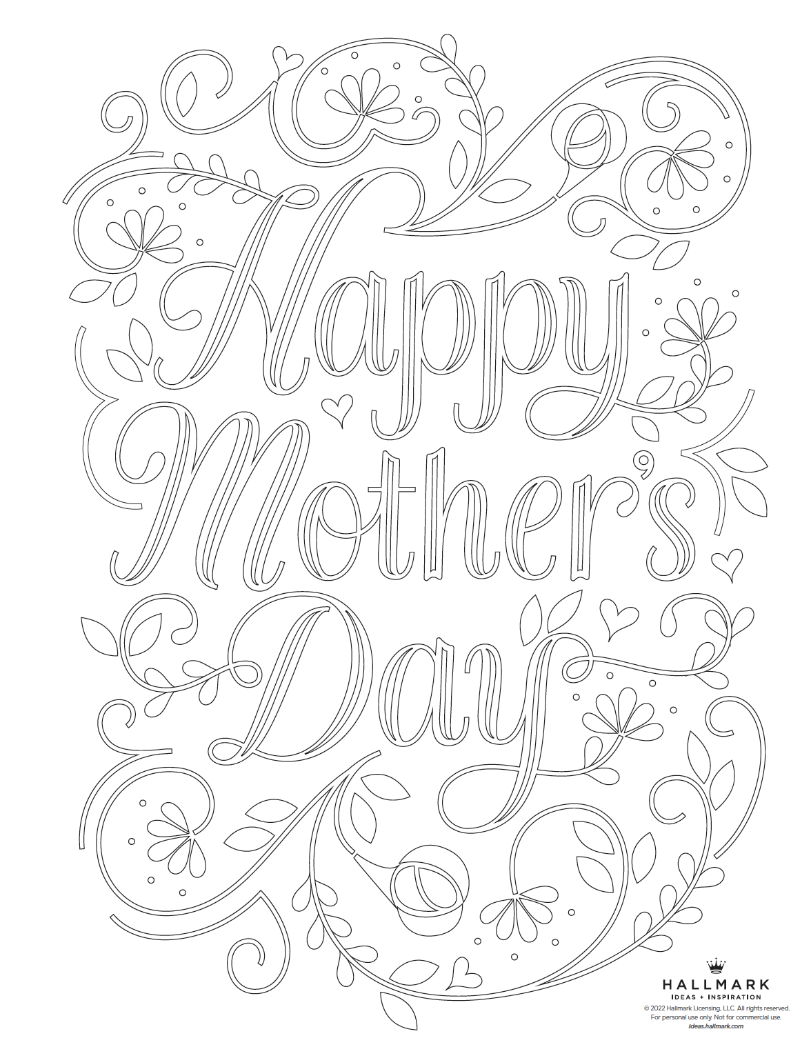 Happy Mothers Day Coloring Pages