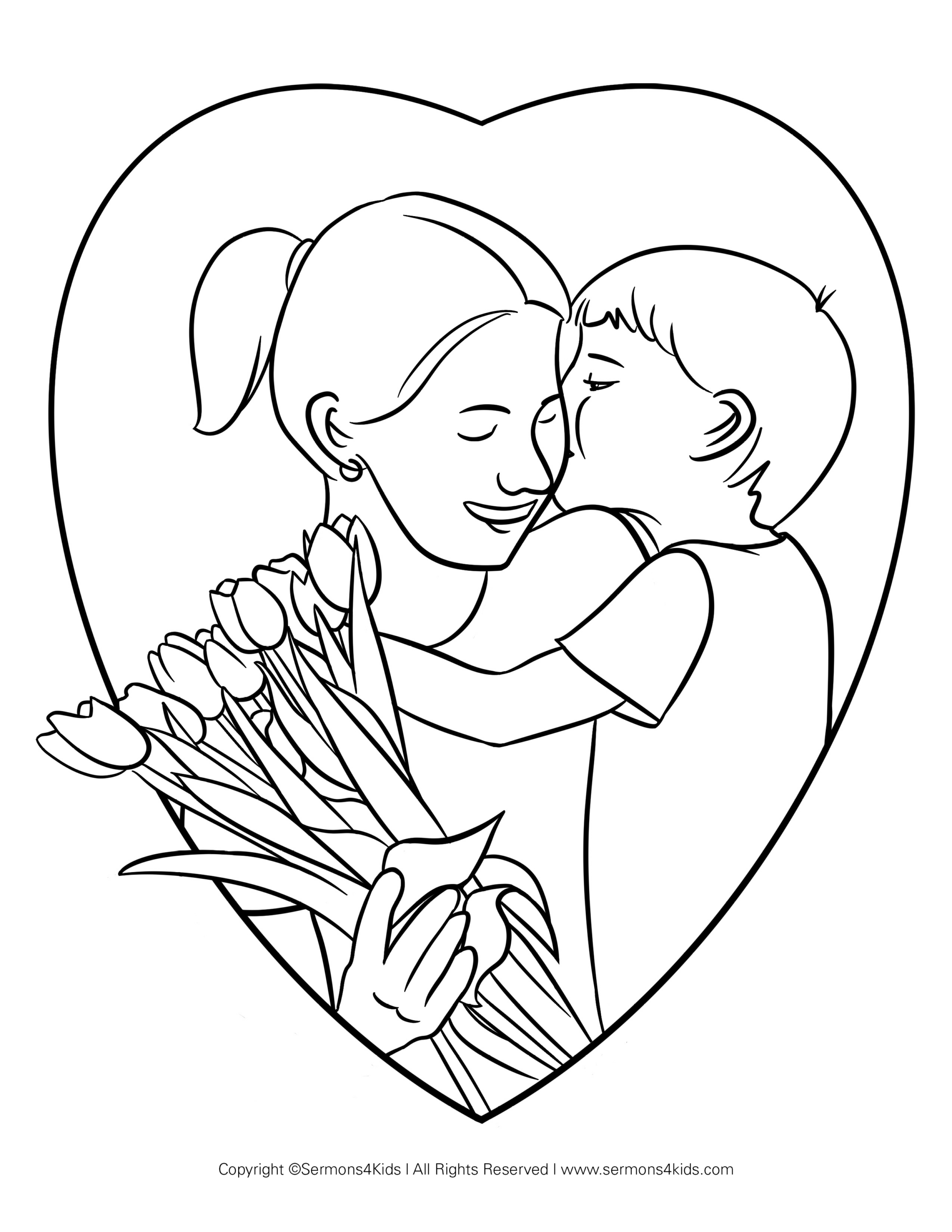 Mothers Day Coloring Childrens Sermons From Sermons4Kids Worksheets Library