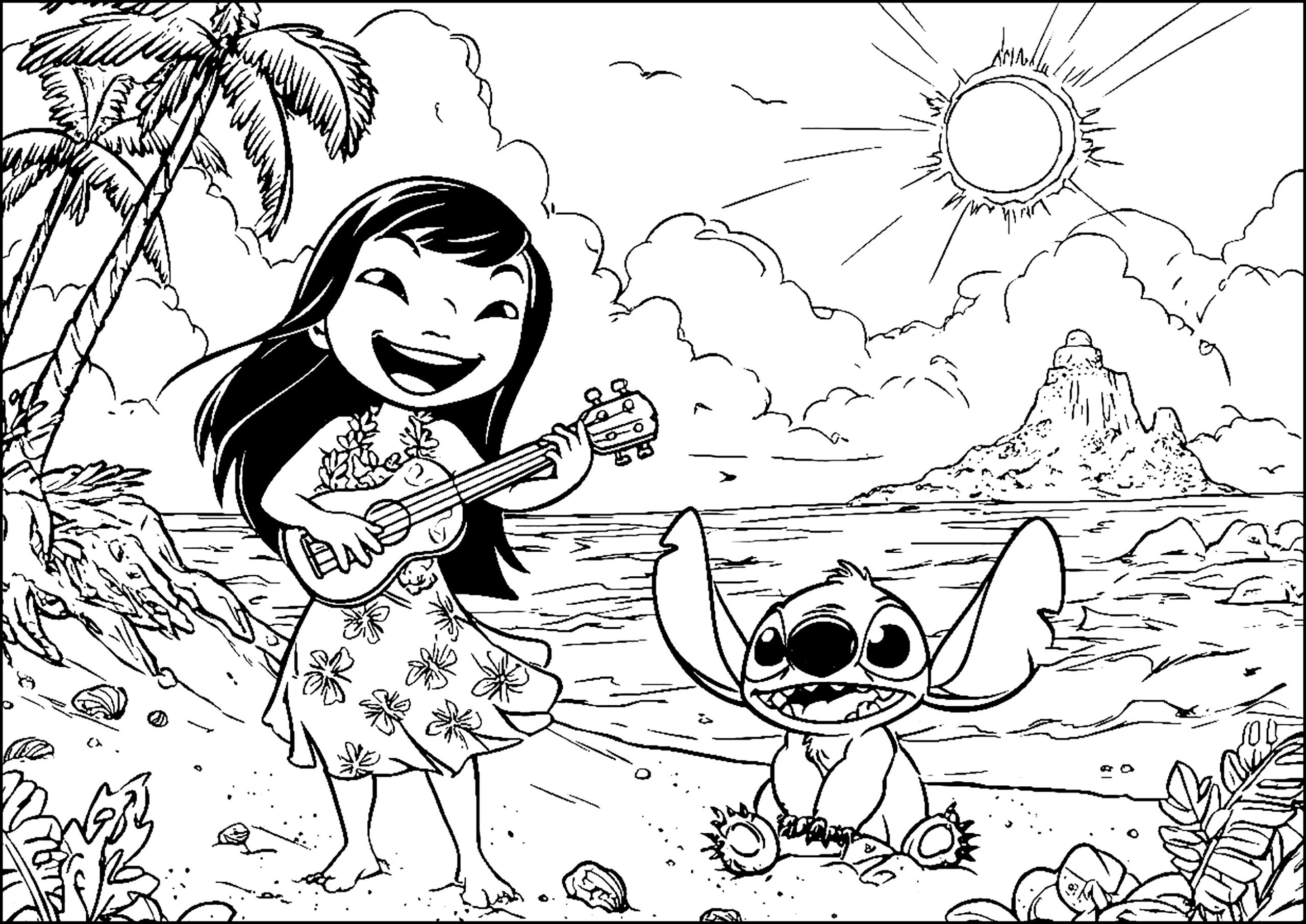 lilo and stitch color pages lilo and stitch color pages