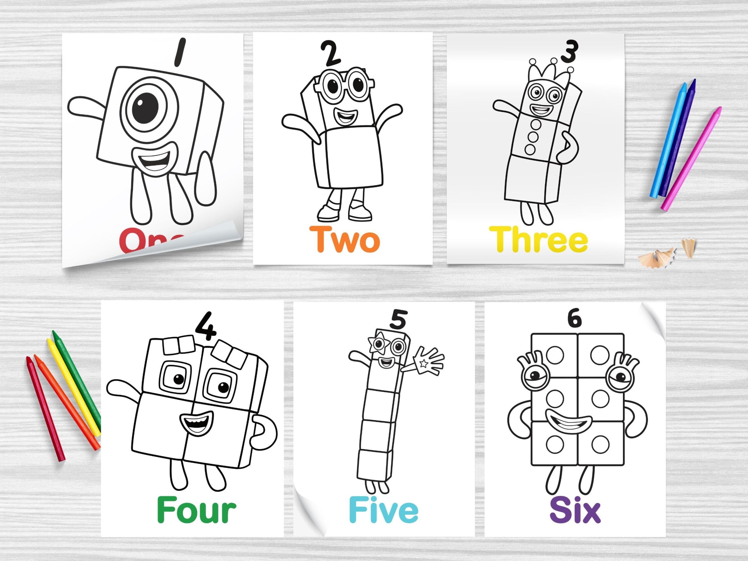 Numberblocks Coloring Book 24 Printable Pages digital Download Etsy Norway