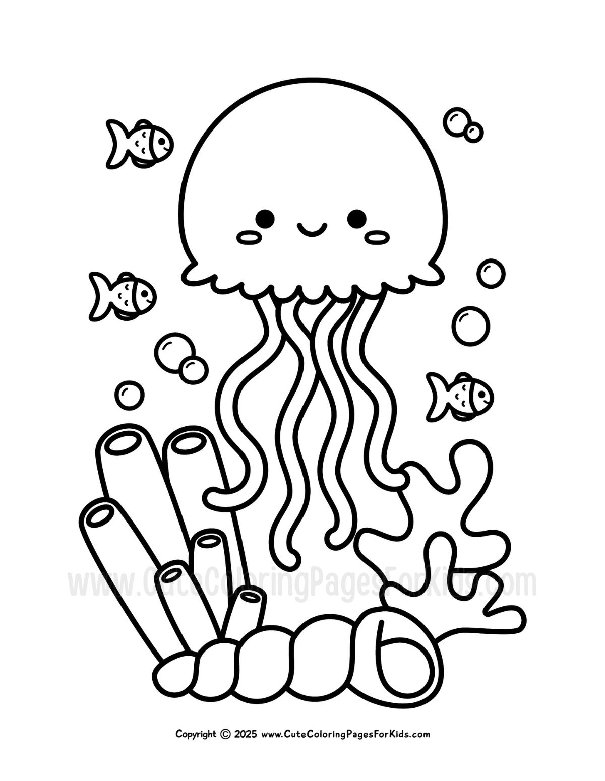 jelly fish coloring page