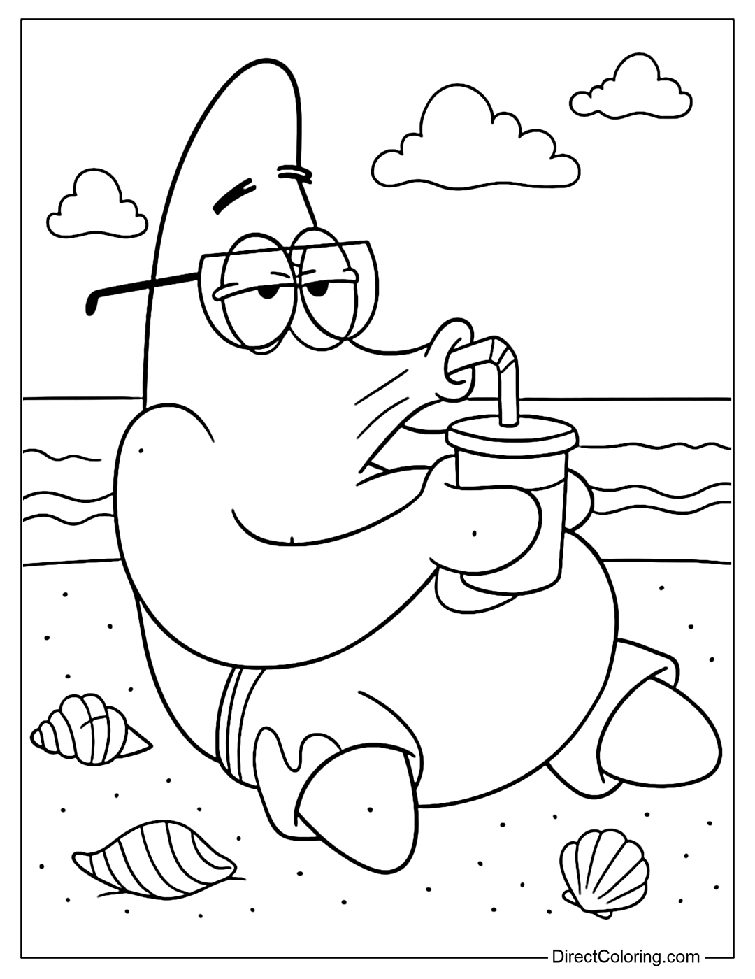 Patrick Star Coloring Pages Free PDF To Download And Print