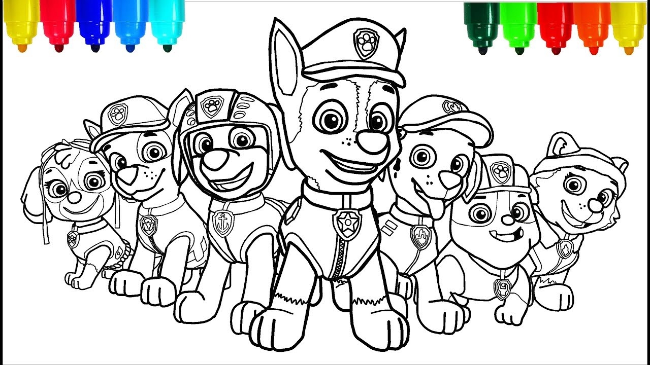 PAW PATROL 2 Coloring Pages Colouring Pages For Kids With Colored Markers YouTube PAW PATROL 2 Coloring Pages Colouring Pages For Kids With Colored Markers YouTube