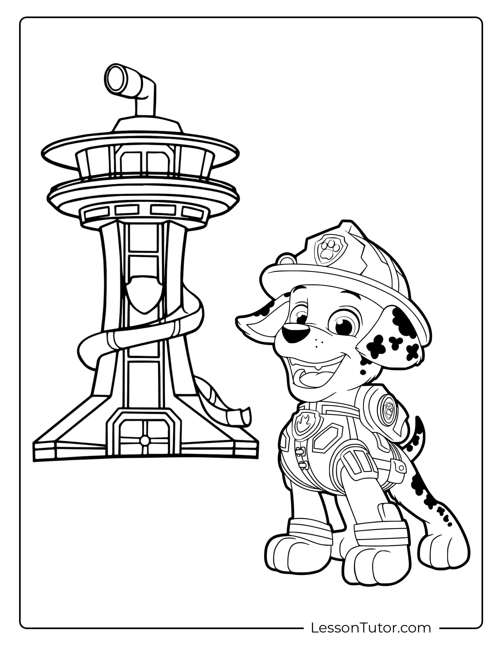 Paw Patrol Marshall Coloring Pages Lesson Tutor Paw Patrol Marshall Coloring Pages Lesson Tutor