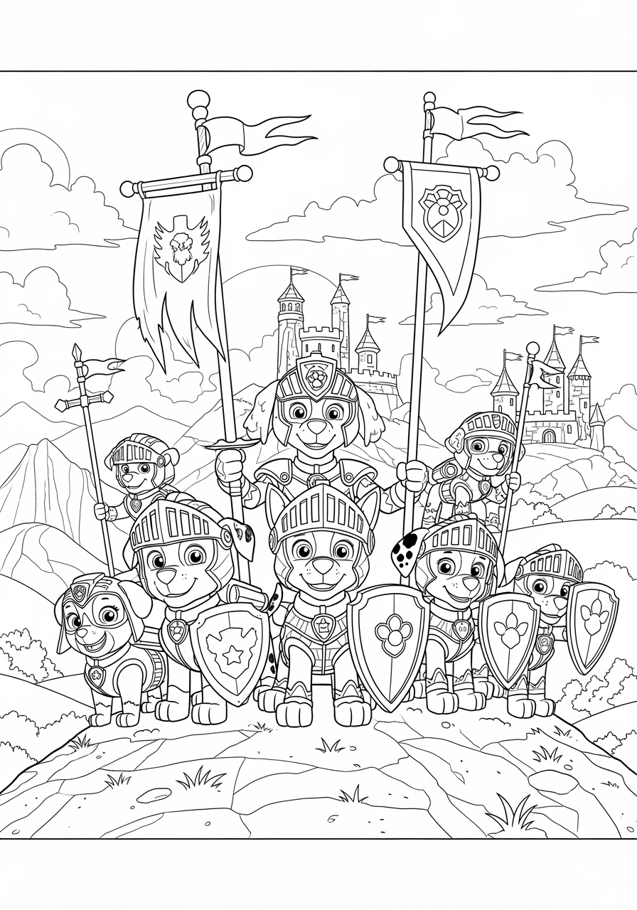 Paw Patrol Rescue Knights Coloring Pages Printable Fun Paw Patrol Rescue Knights Coloring Pages Printable Fun