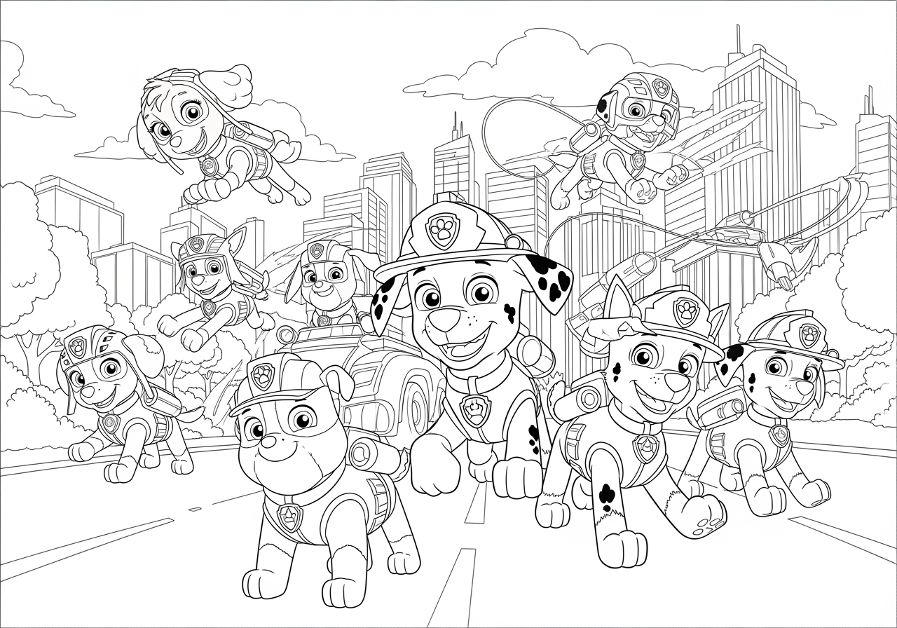 coloring pages paw patrol