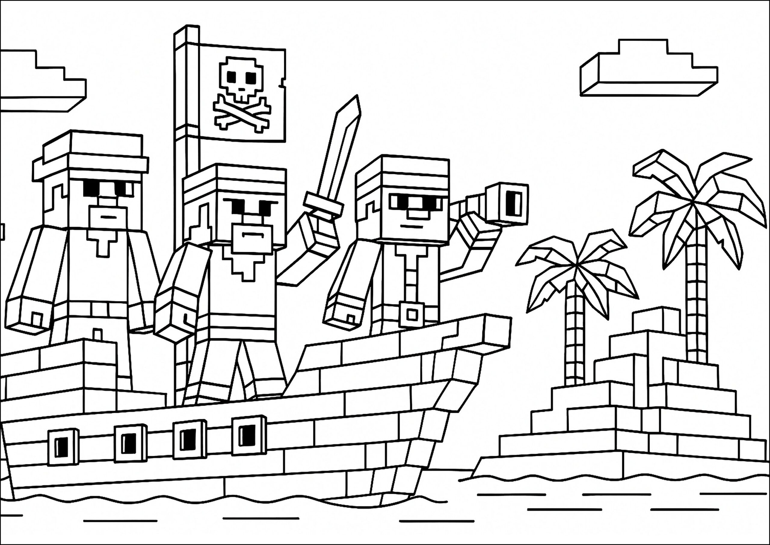 minecraft free coloring pages