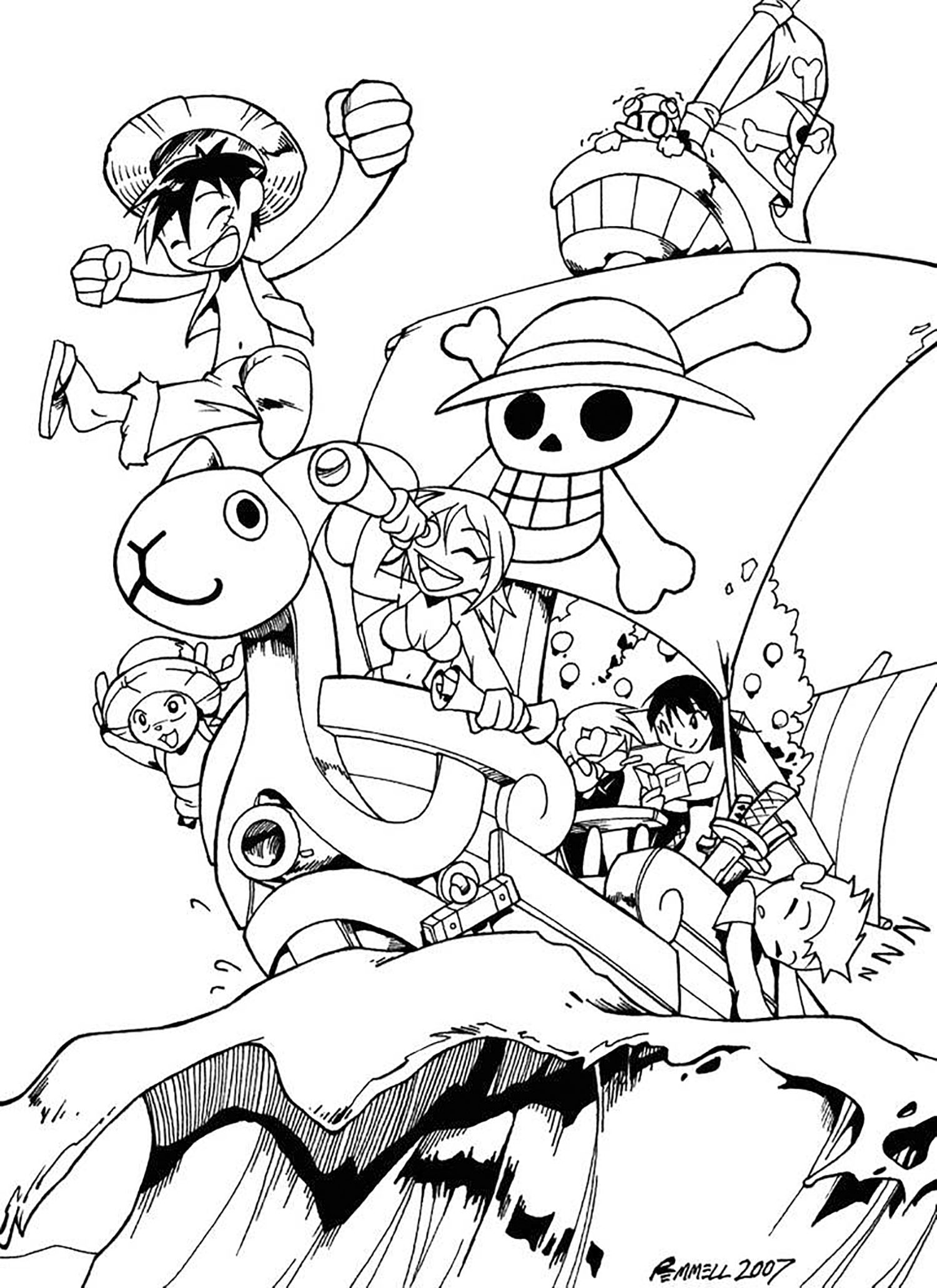 one piece coloring pages