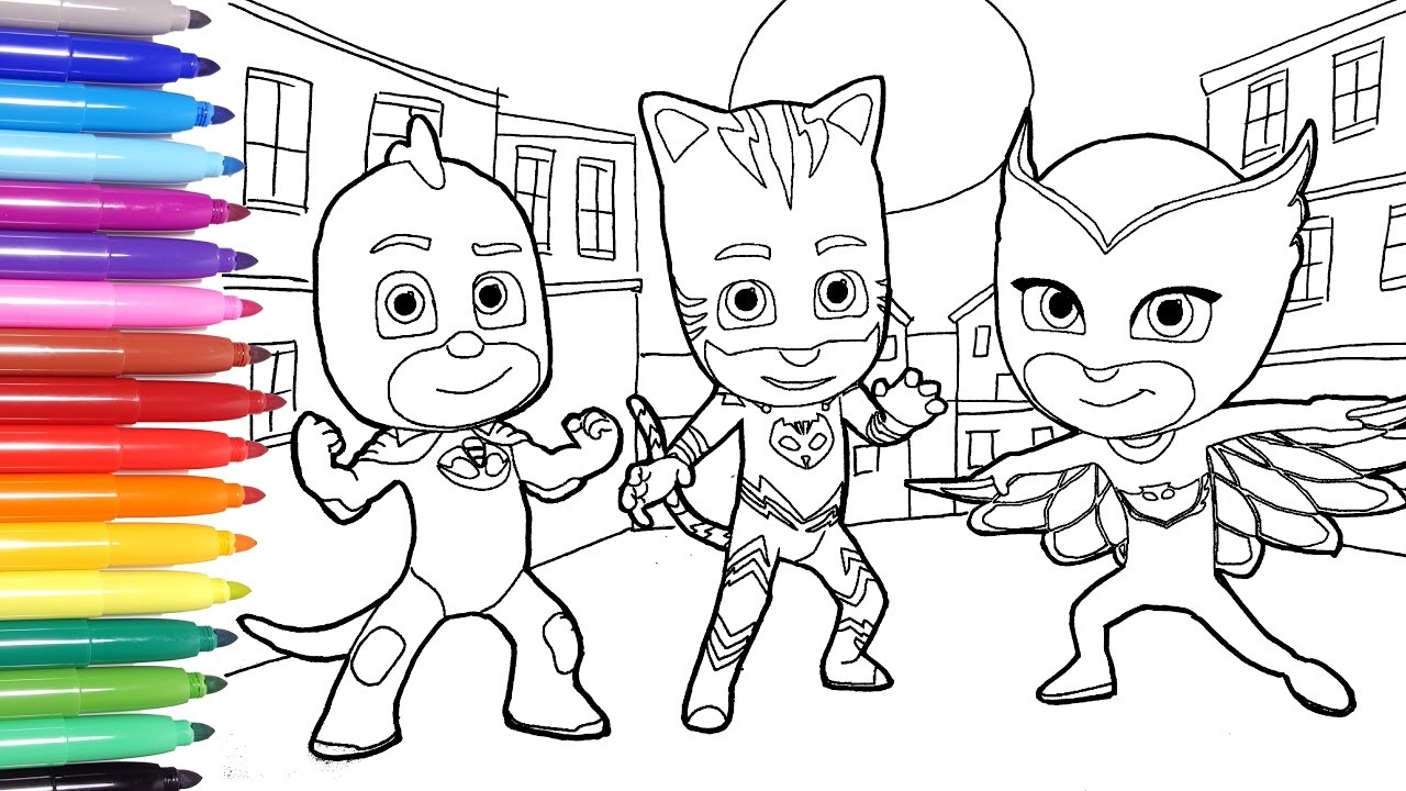 coloring pages for pj masks