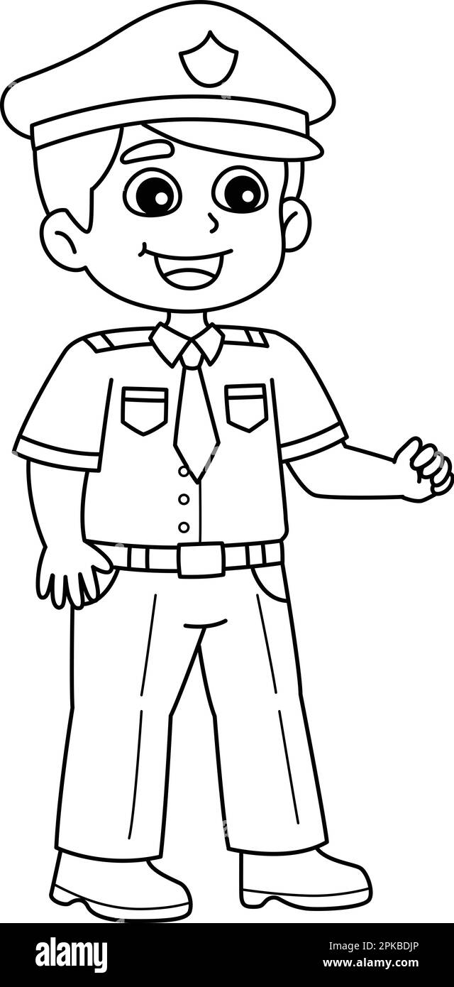 Policeman Isolated Coloring Page For Kids Stock Vector Image Art Alamy Policeman Isolated Coloring Page For Kids Stock Vector Image Art Alamy