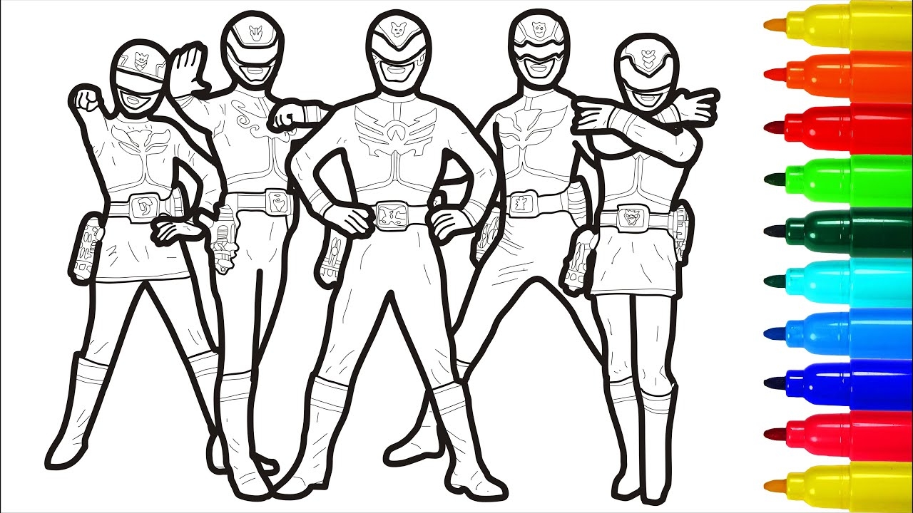 Power Rangers Megaforce Coloring Pages YouTube