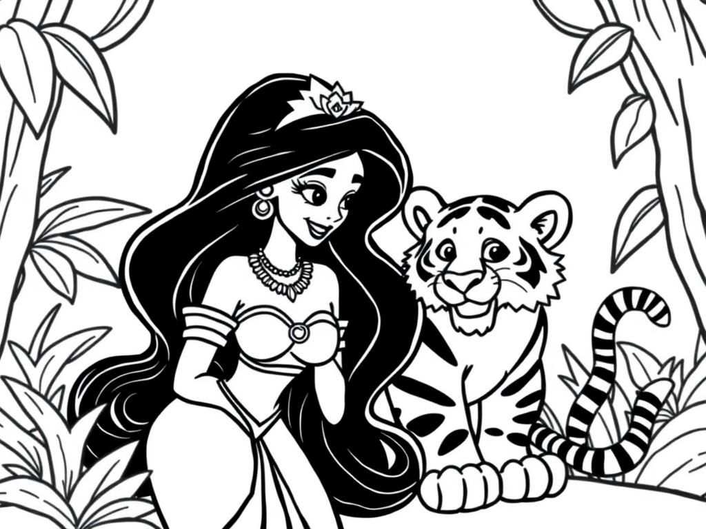coloring pages jasmine princess