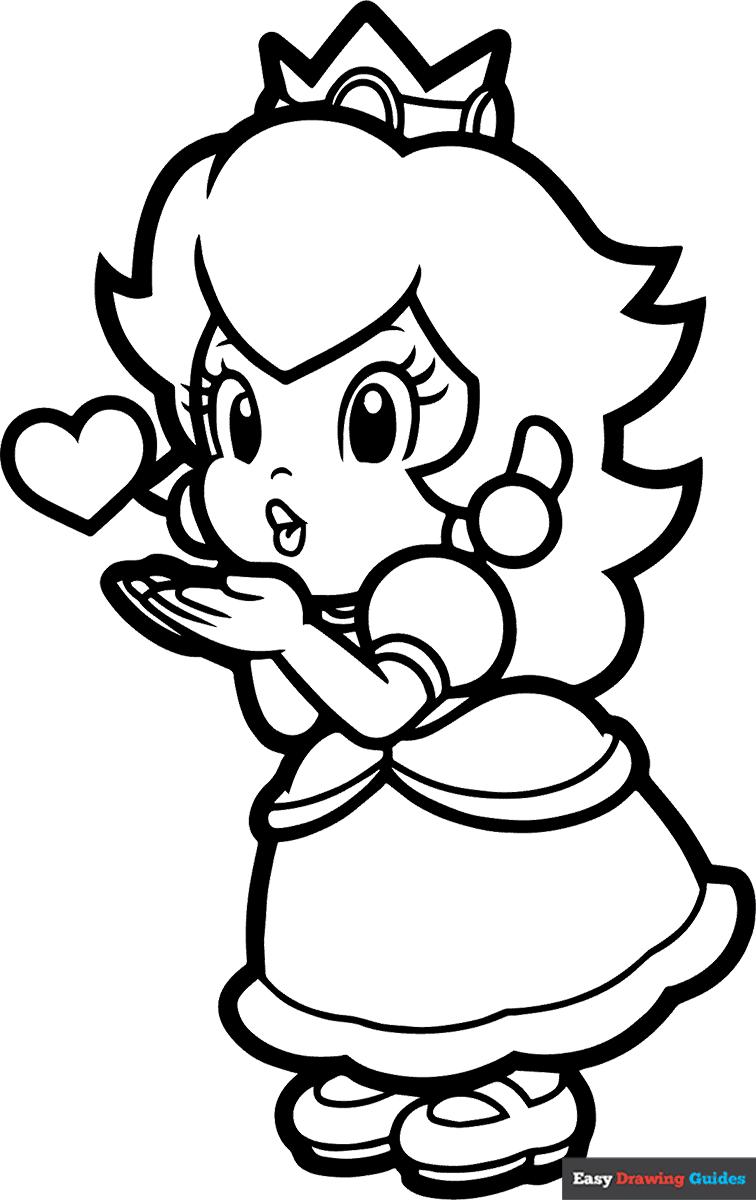 Princess Peach Coloring Pages For Kid 11 Printable Sheets