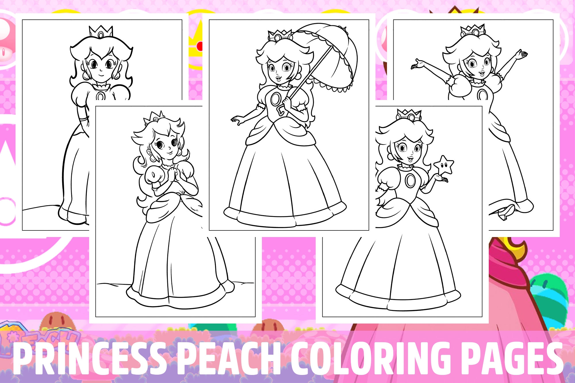 princess peach color pages