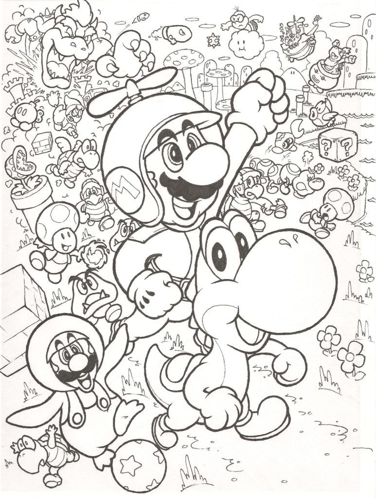 mario bros coloring pages