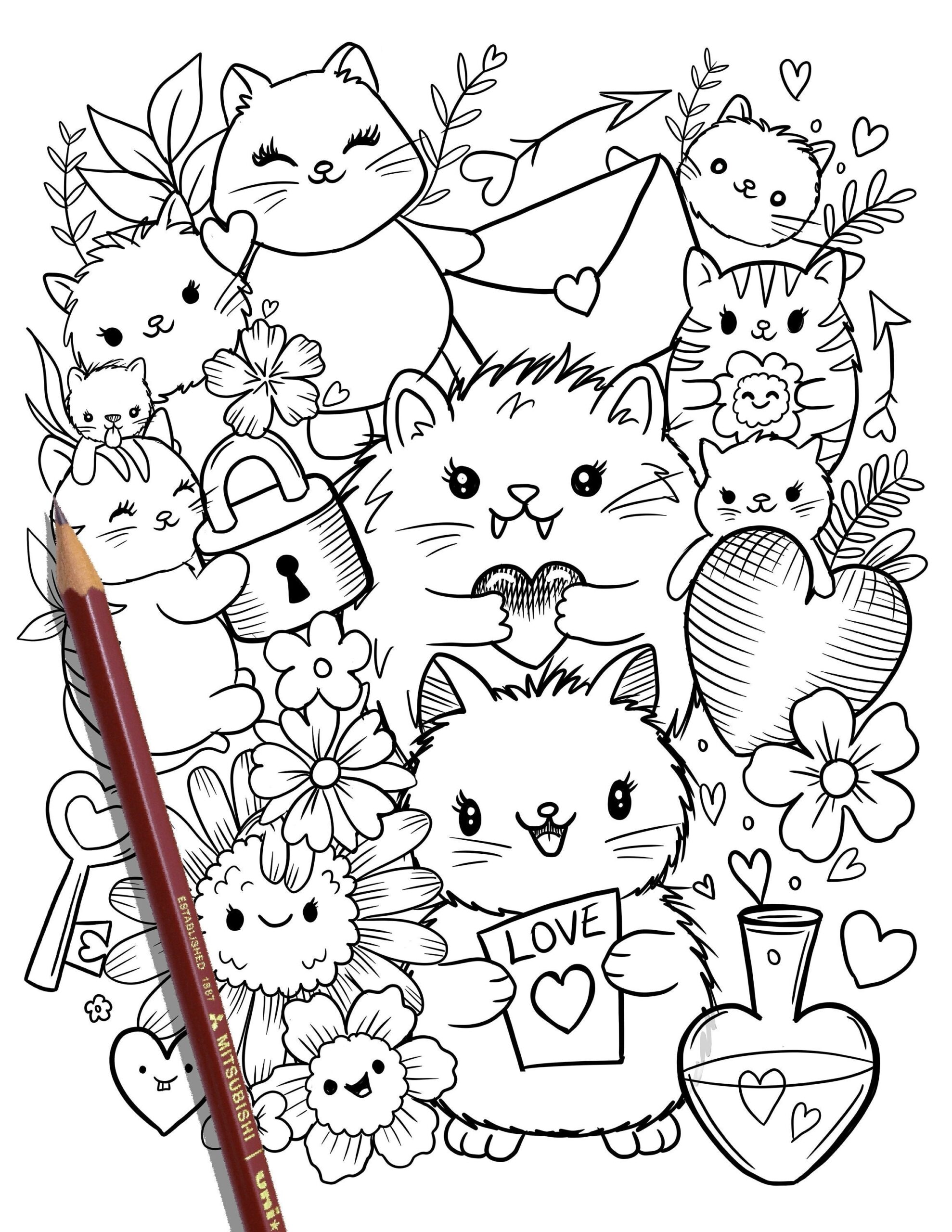 Cute Cat Pictures To Color