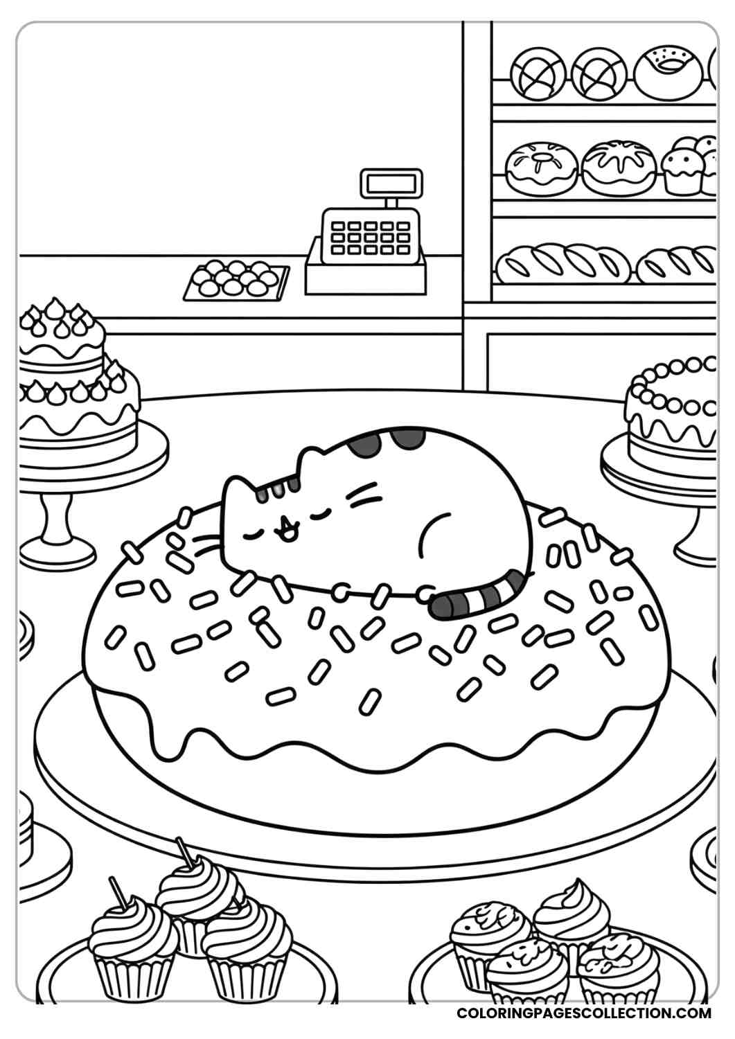 pusheen cat coloring pages