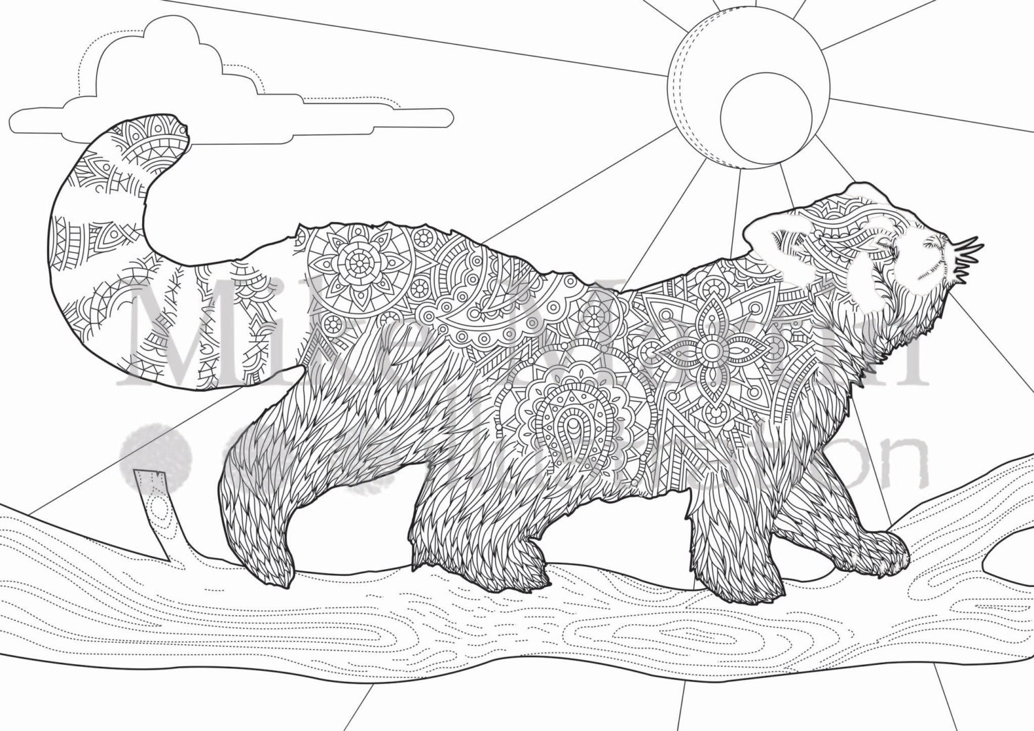Printable Red Panda Coloring Page Instant Download Adult Coloring Page Etsy Printable Red Panda Coloring Page Instant Download Adult Coloring Page Etsy