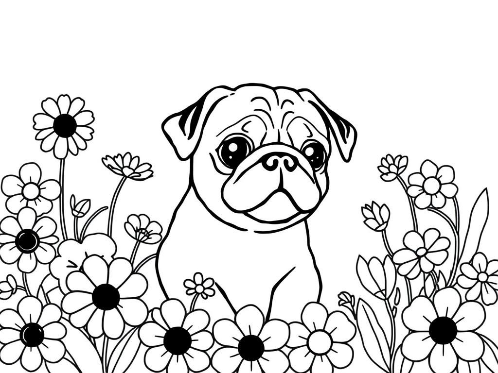 Pug Dog Coloring Page Free Printable Coloring Page