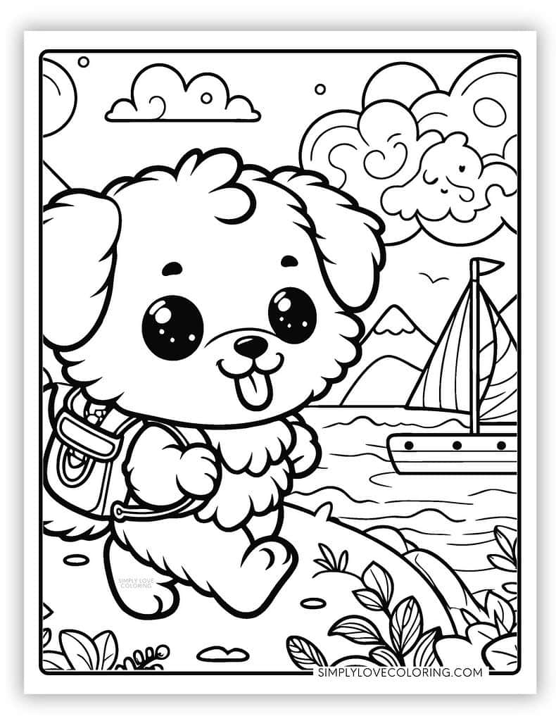 Puppy Coloring Pages Free PDF Printables Simply Love Coloring