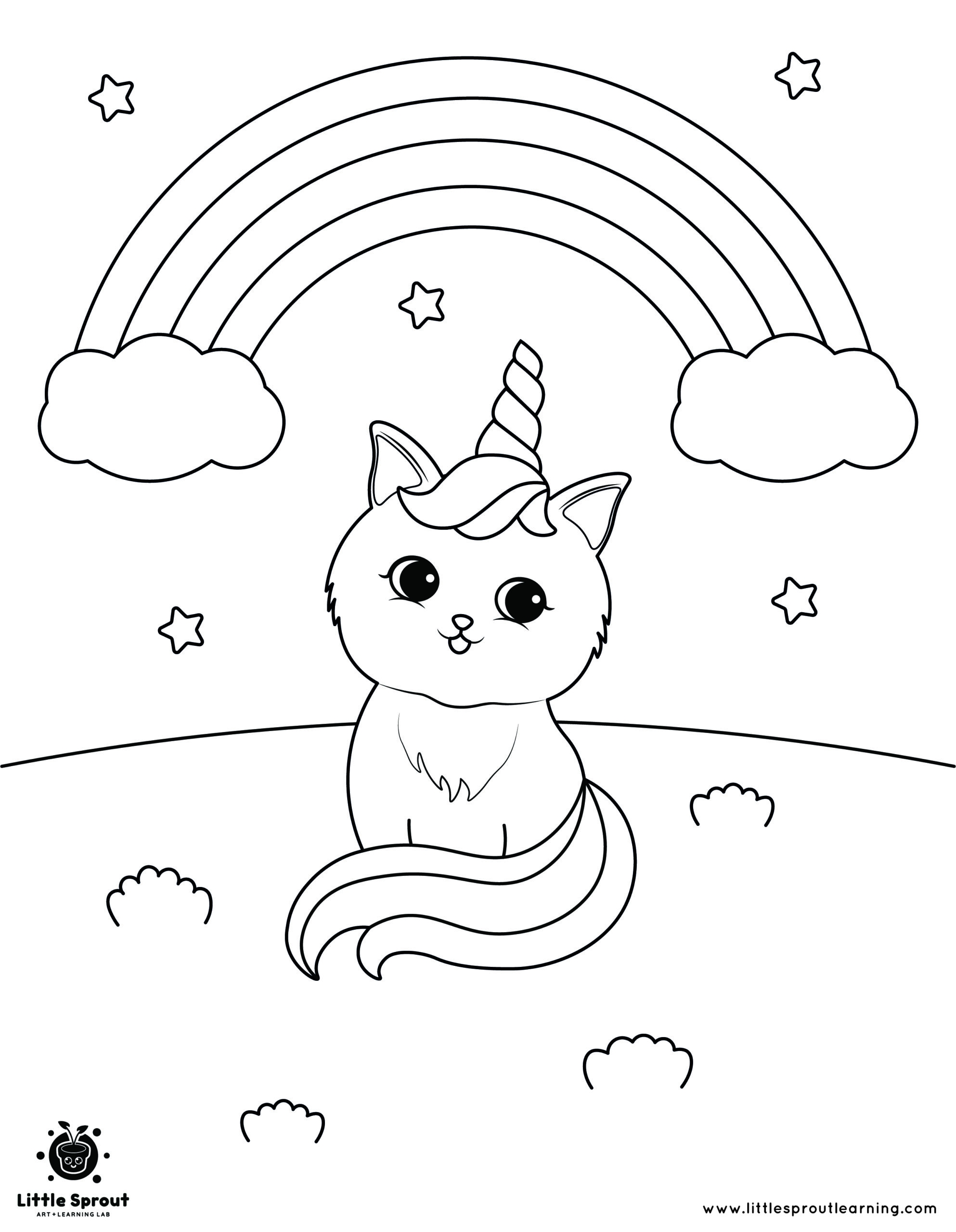 unicorn rainbow coloring pages