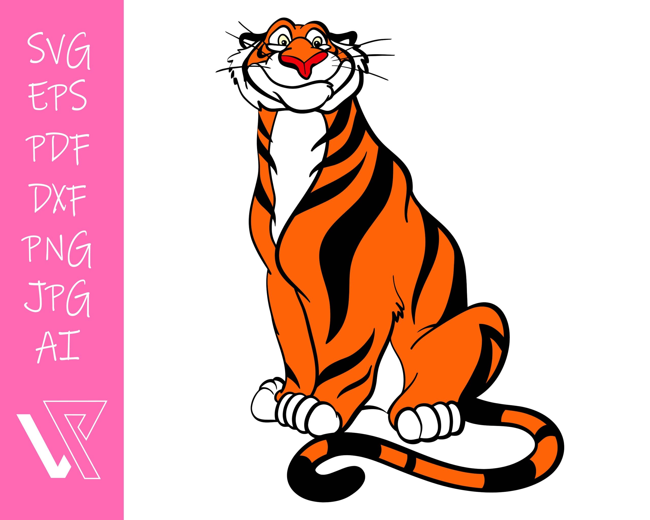 Rajah Tiger Aladdin Layered SVG Cricut Cut File Silhouette Vector Artwork Instant Download Clip Art Sticker Print Digital File Etsy