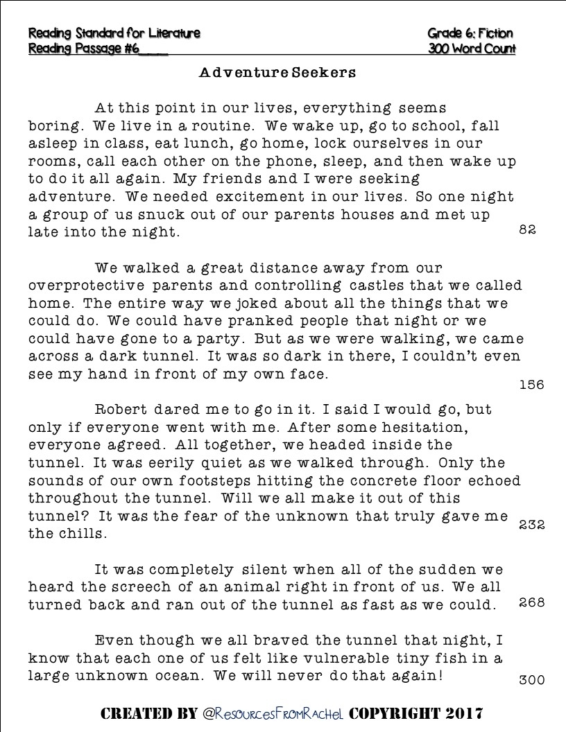 6th grade reading worksheets