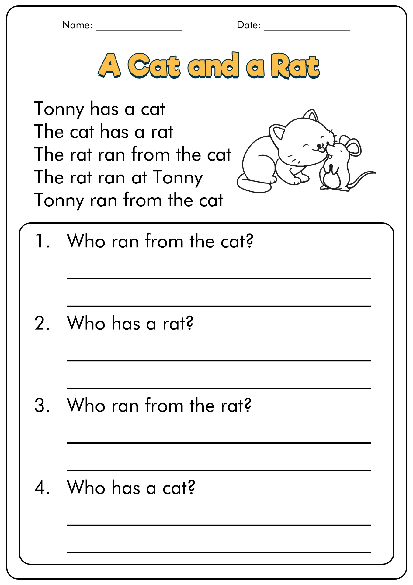 Reading Comprehension Grade 1