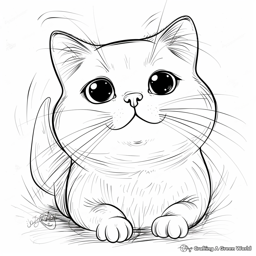 Realistic Cat Coloring Pages