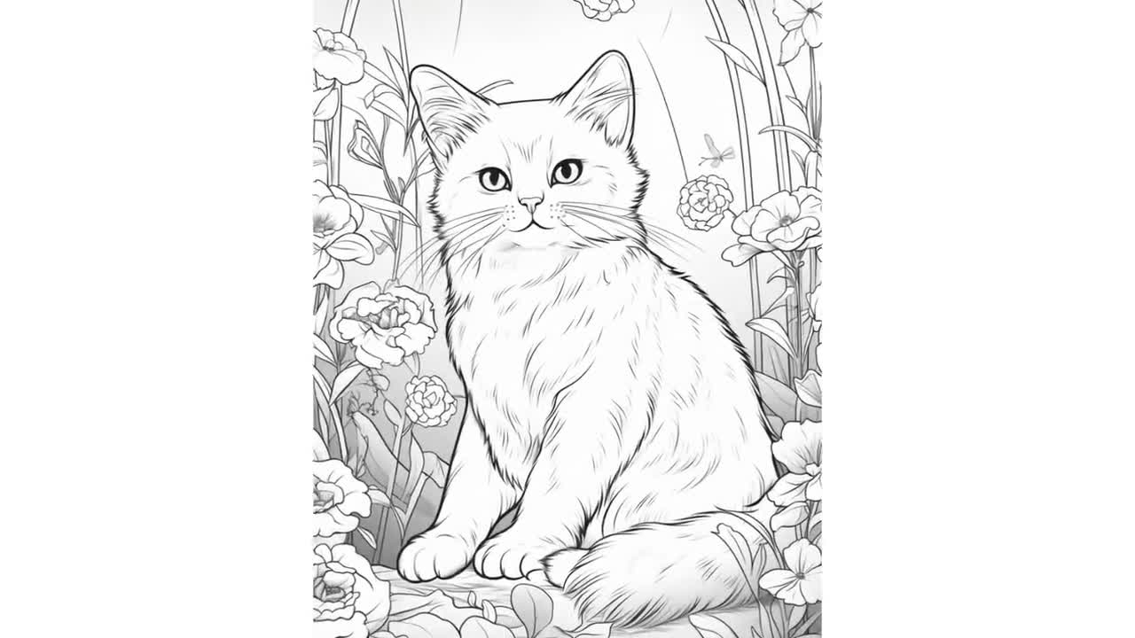 realistic cat coloring pages