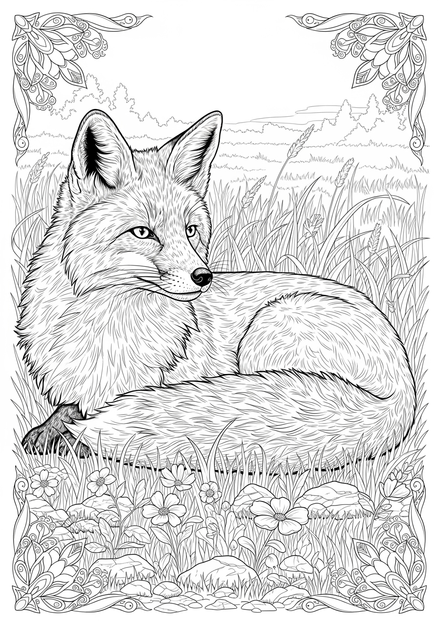Fox Colouring In Pages