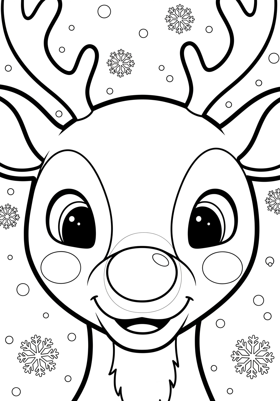 rudolph reindeer coloring page