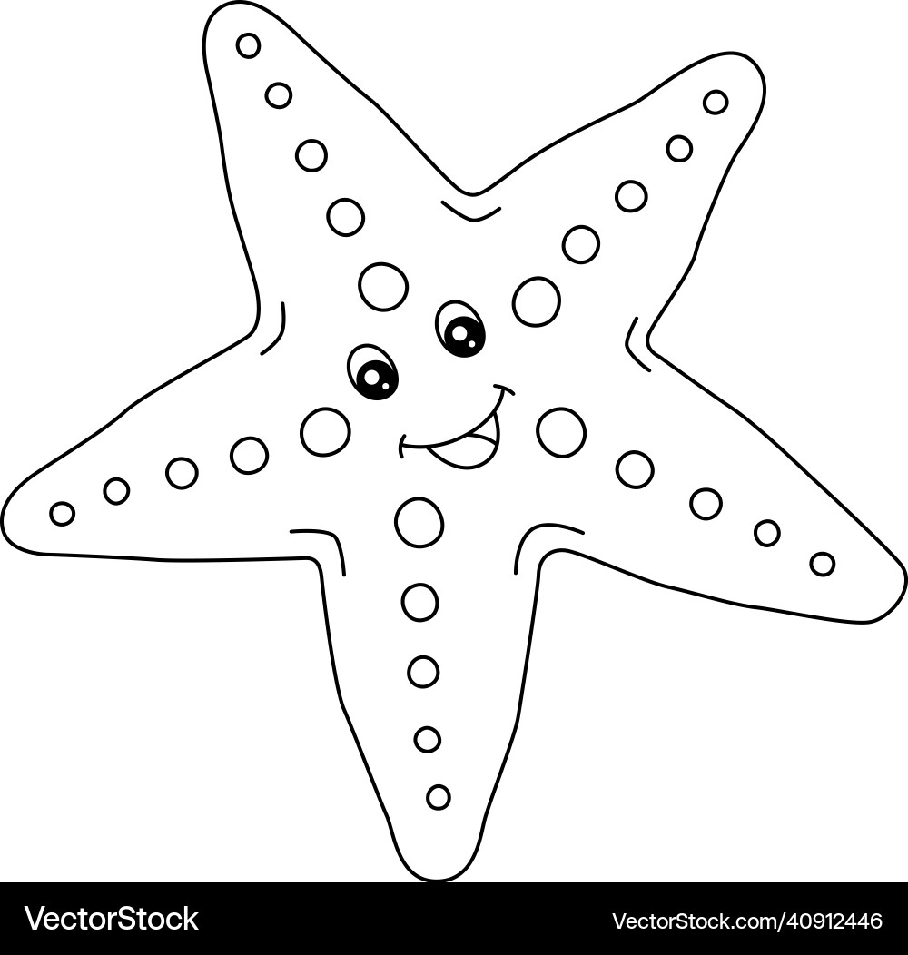 Sea Star Coloring Page Isolated For Kids Royalty Free Vector VectorStock Sea Star Coloring Page Isolated For Kids Royalty Free Vector VectorStock