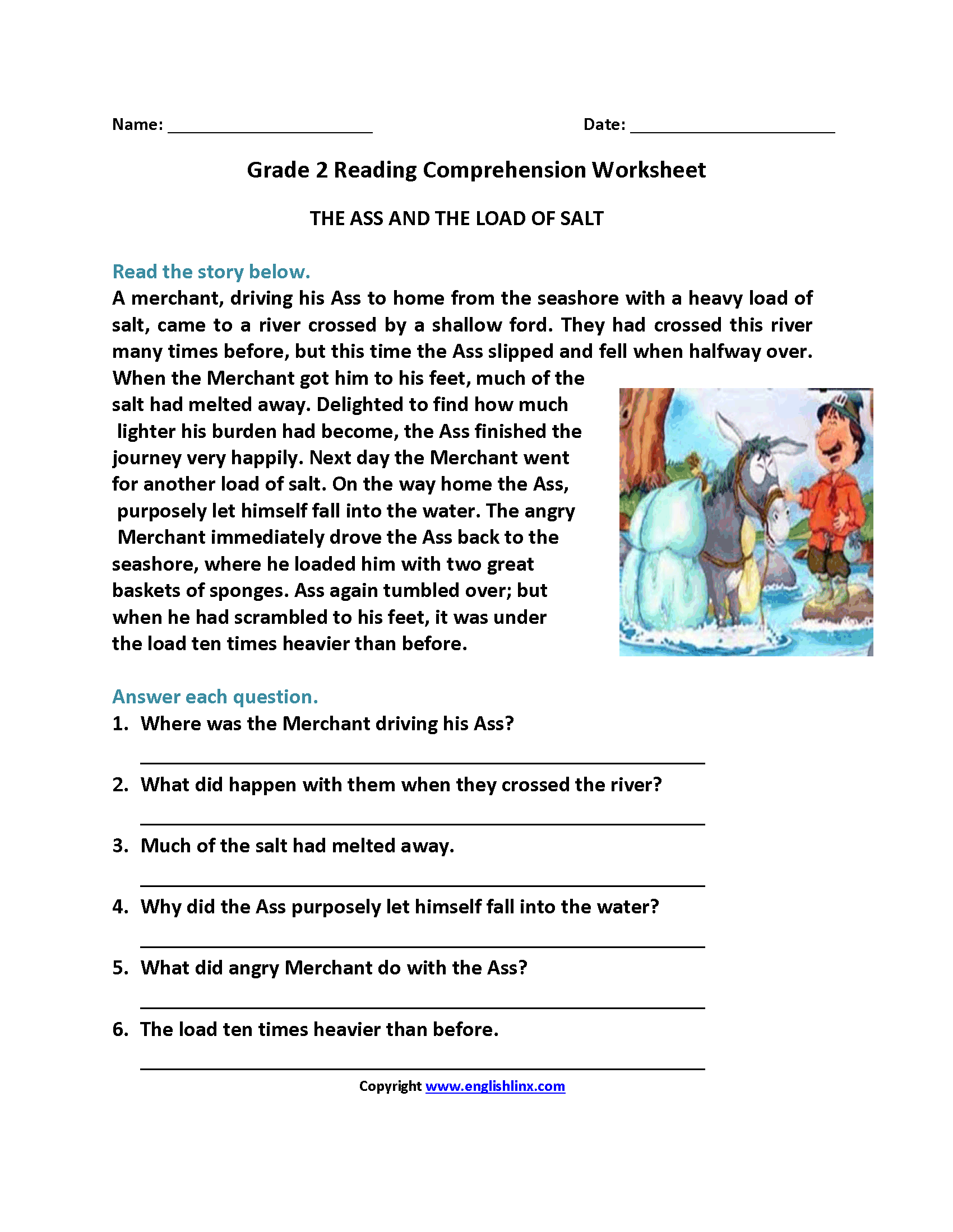 Comprehension Worksheets For Grade 2