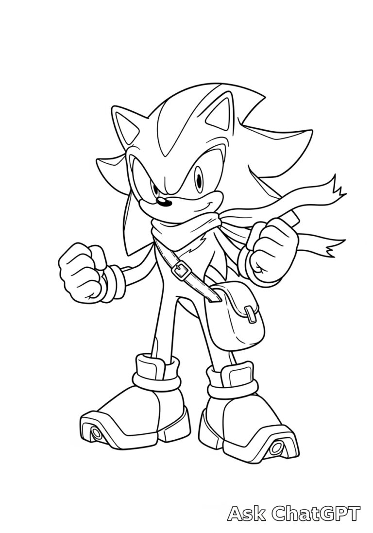 Shadow Sonic Color Page Free Printable Coloring Fun