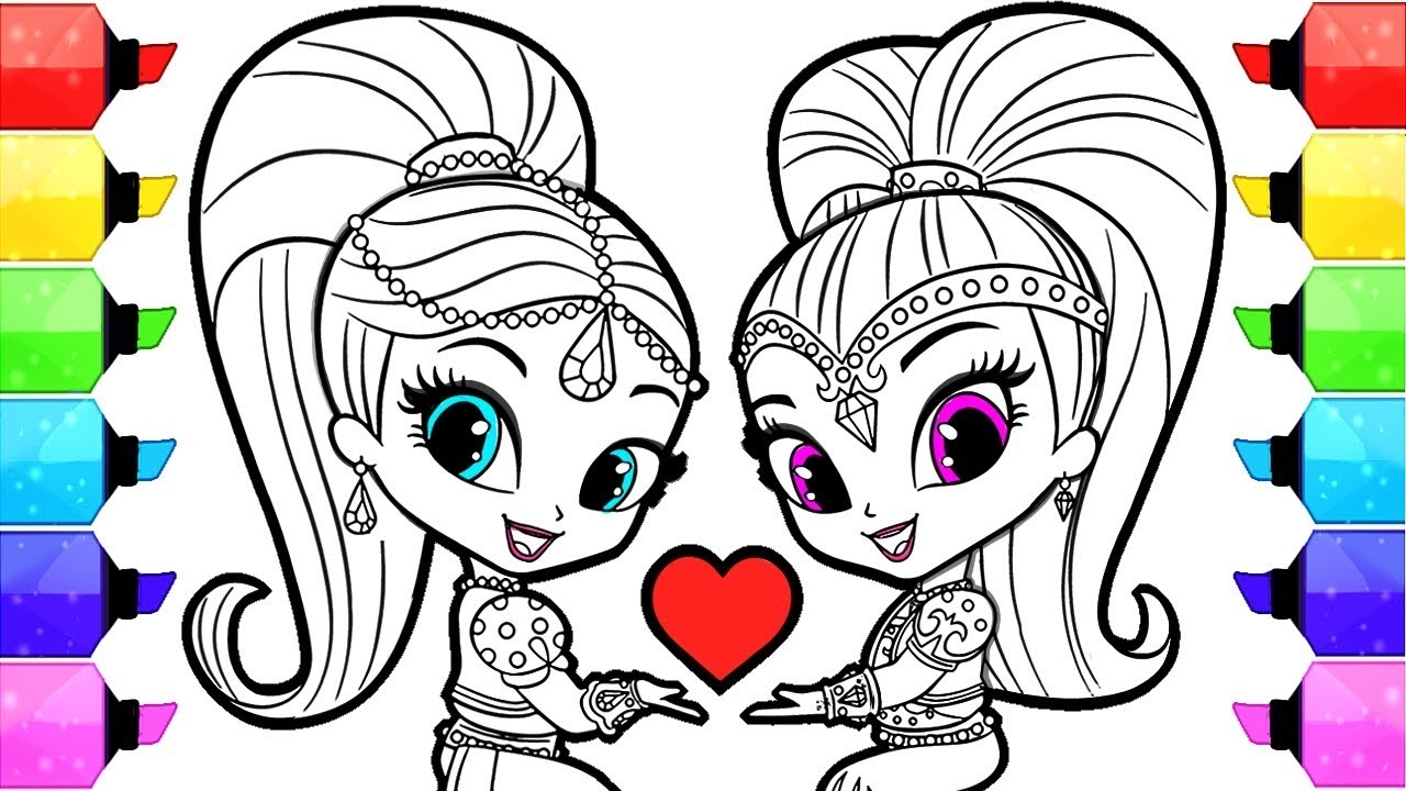 shimmer and shine coloring pages