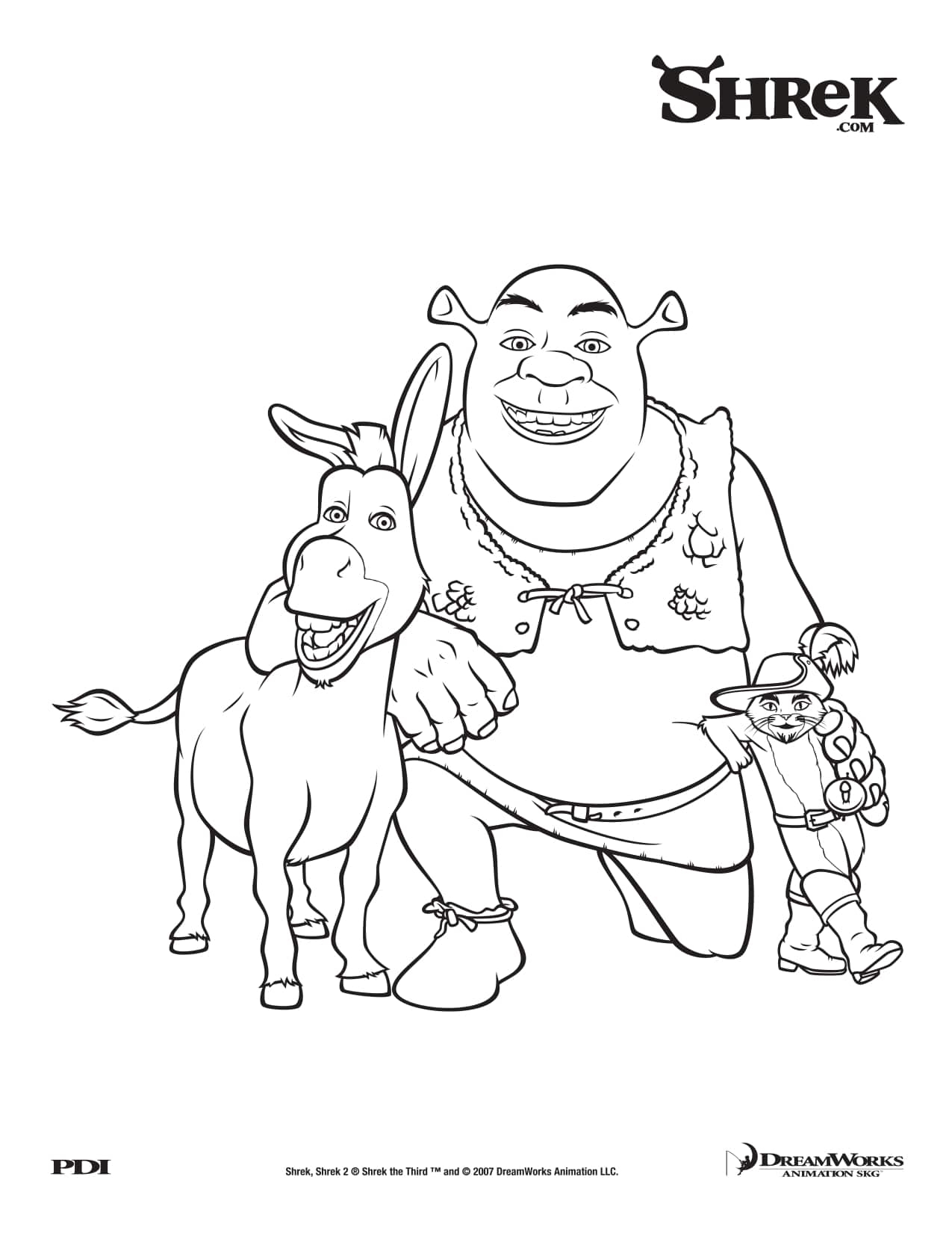 Shrek Pictures To Color