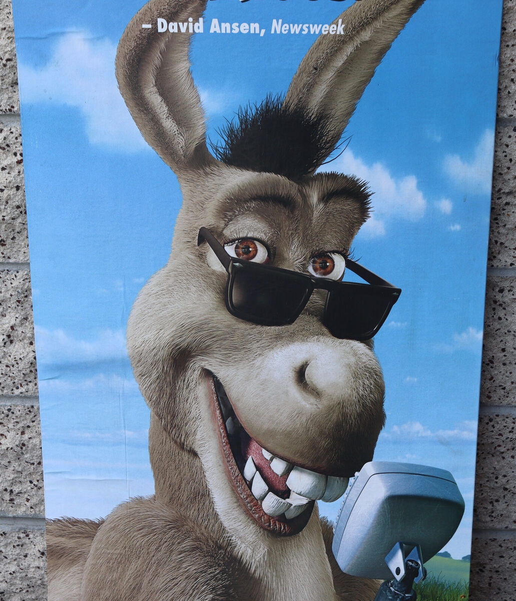 Shrek Donkey Movie Theater Advertising Ad Display Poster Board Dreamworks 44x23 EBay