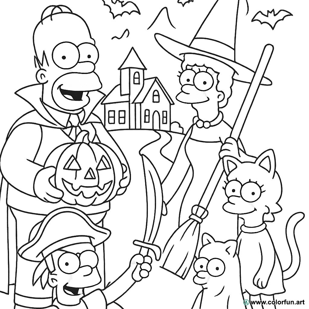 Simpsons Coloring Page For Halloween Download Or Print For Free