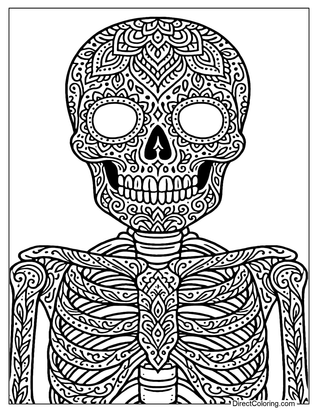 coloring pages of skeletons