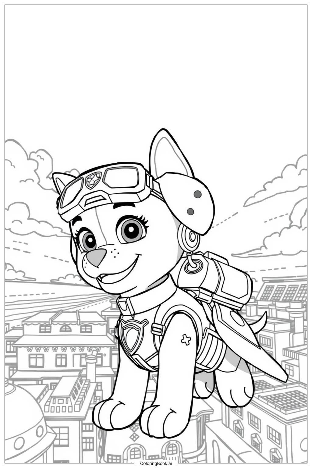 skye paw patrol coloring page